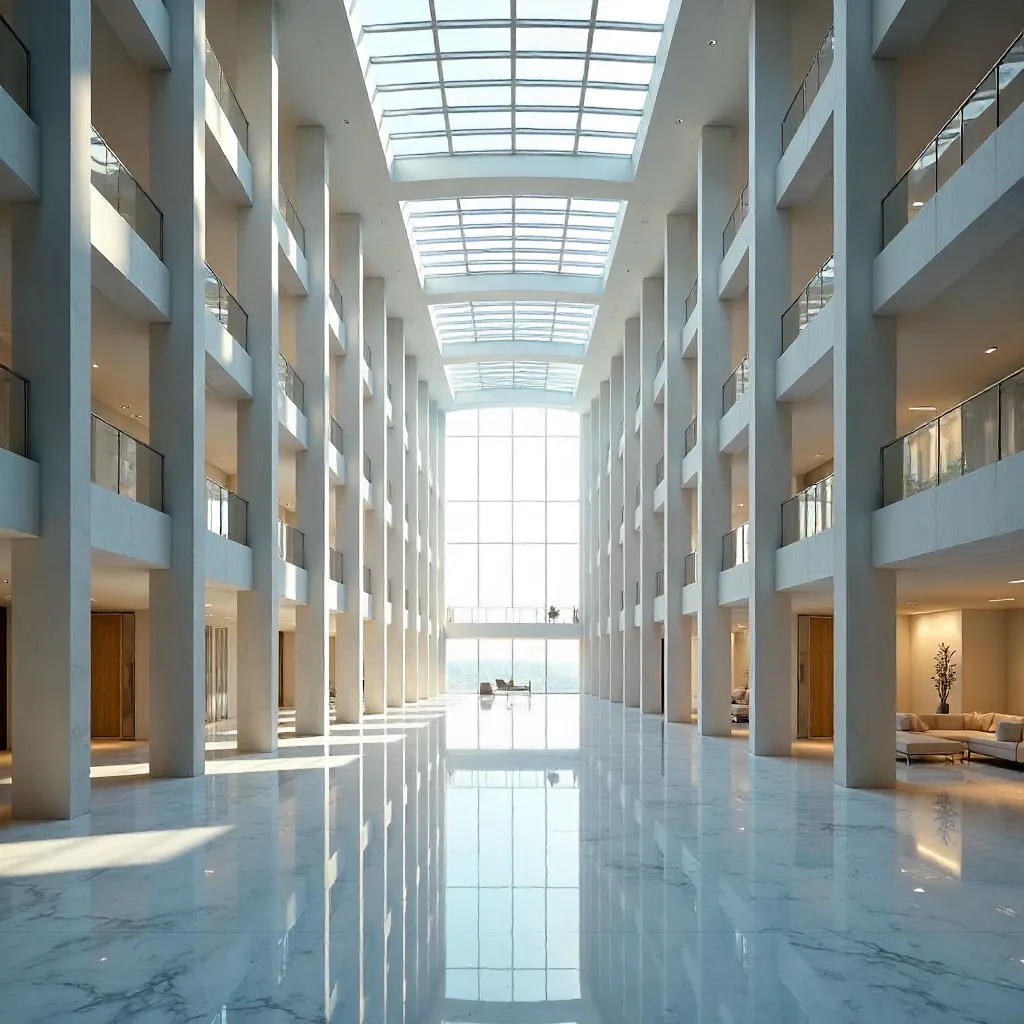 Symmetrical Modern Interior Atrium
