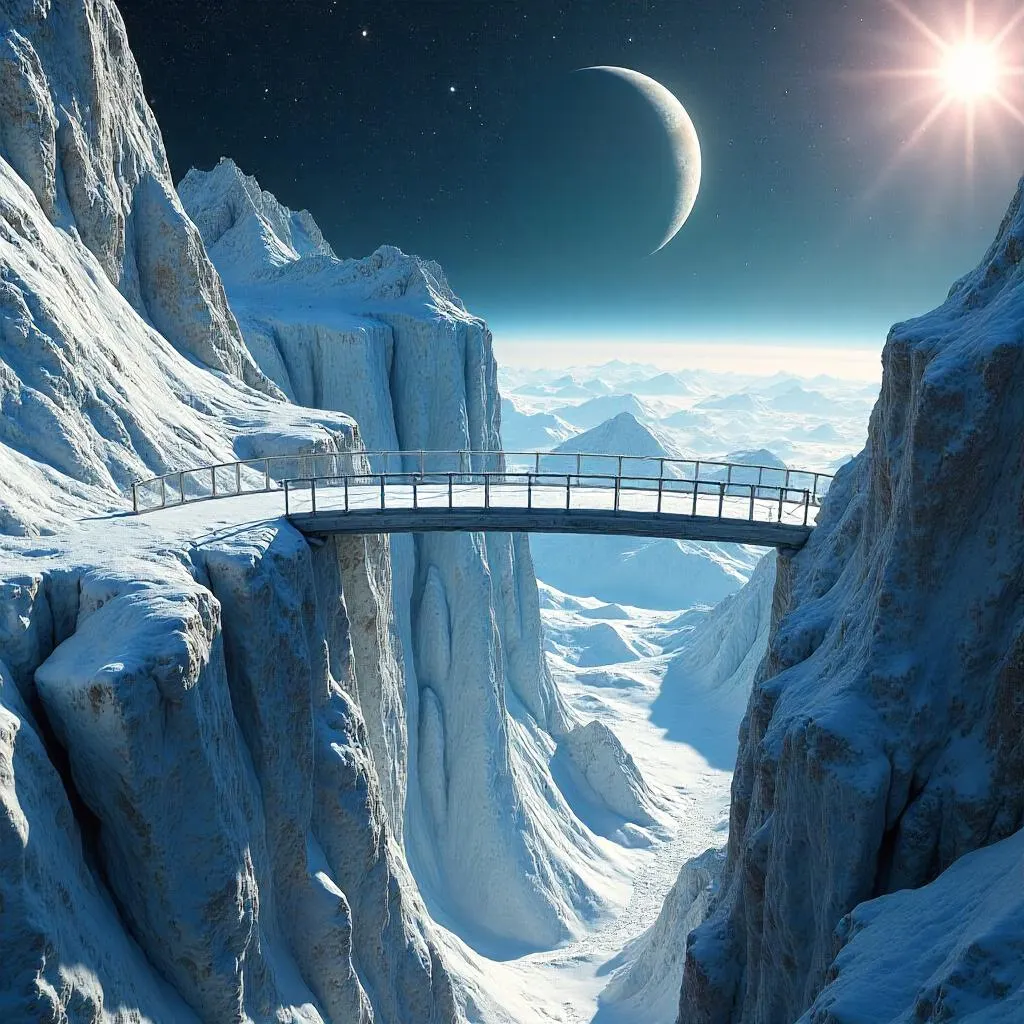 Bridge Across a Comet's Icy Surface