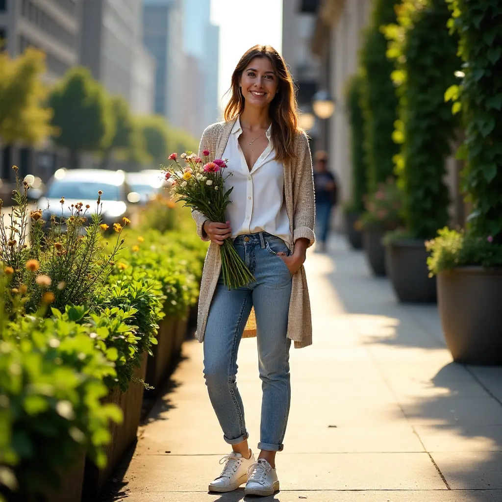 Casual Woman with Flowers by Urban Greenery