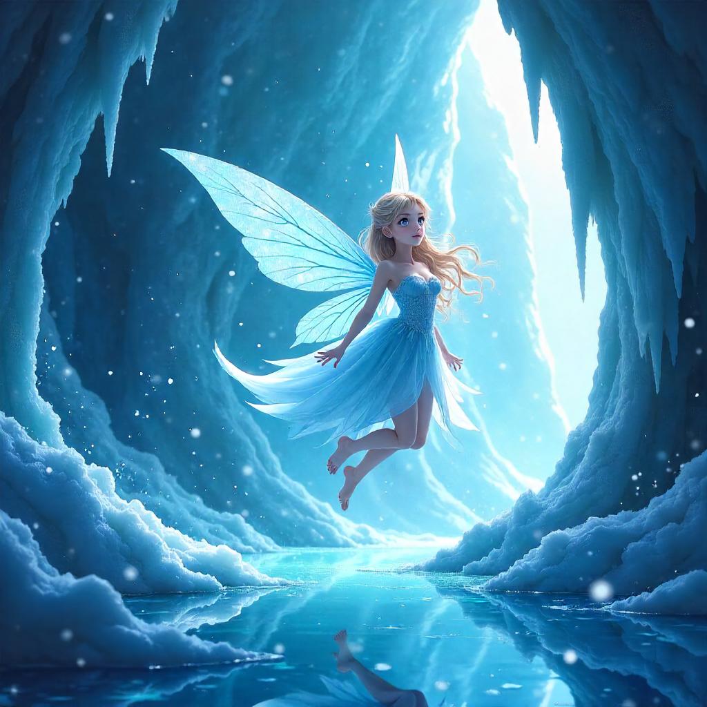 Fairy of the Frost Cavern in Anime Style