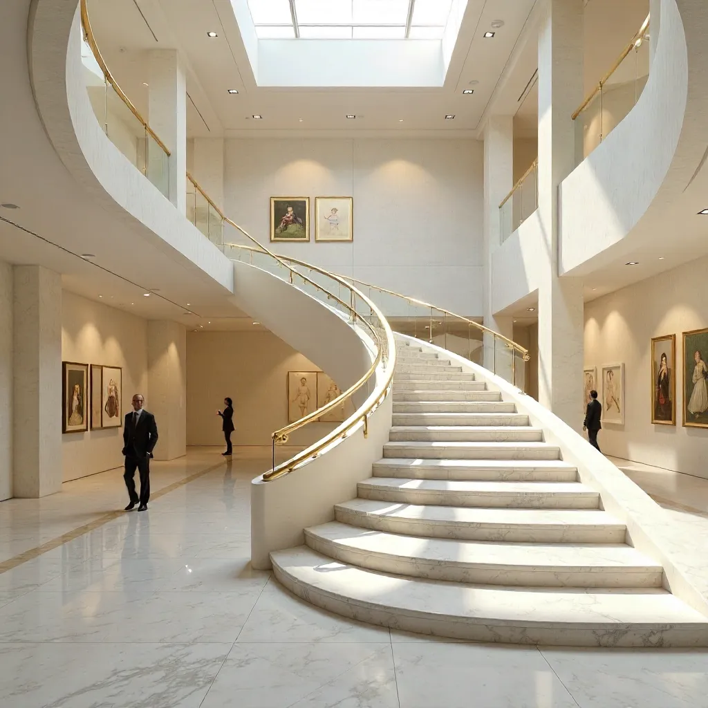Elegant Curved Staircase in a New York Museum