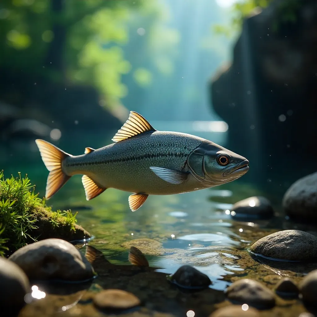 Gray Fish in Clear Central Bohemia Waters