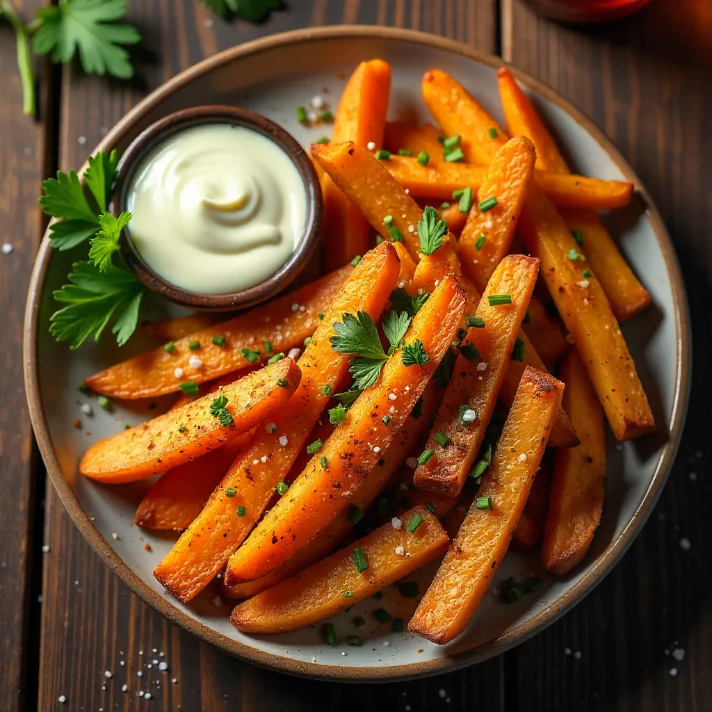 Herbed Sweet Potato Fries Plate with Aioli