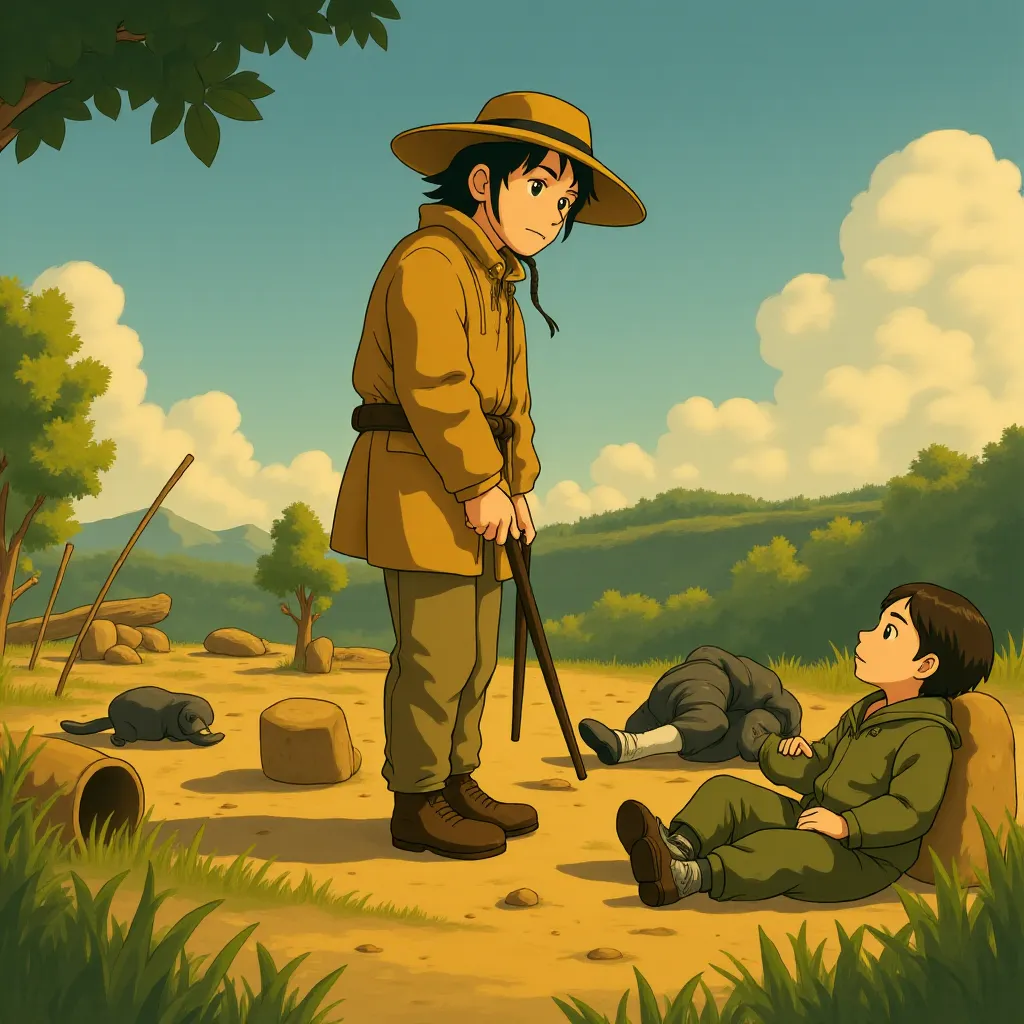 Matt Damon and Hailee Steinfeld in True Grit (2010) - Anime style