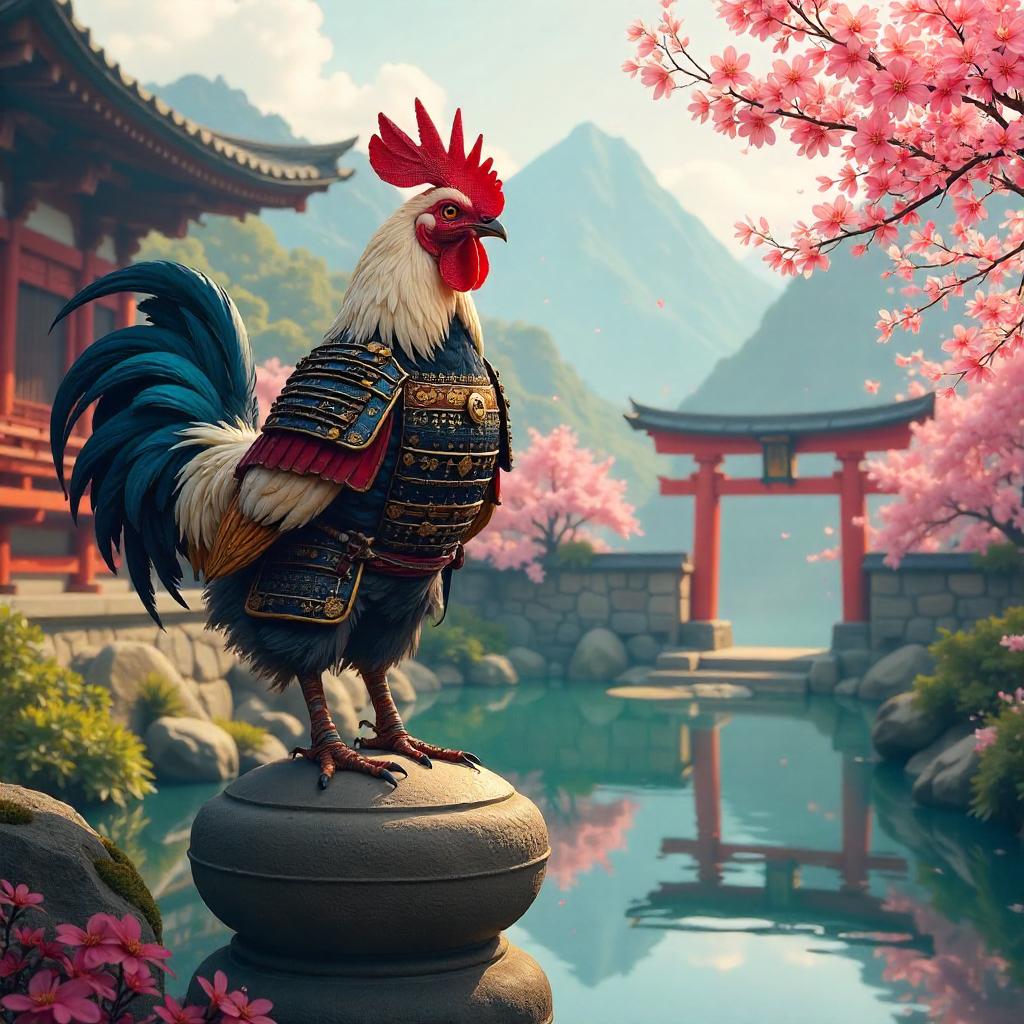 Feudal Japan Chicken in Digital Armor