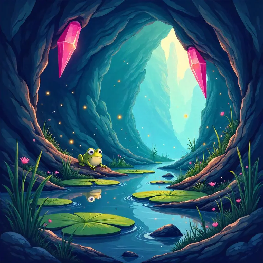 Crystal Cavern Swamp, Cartoon Style