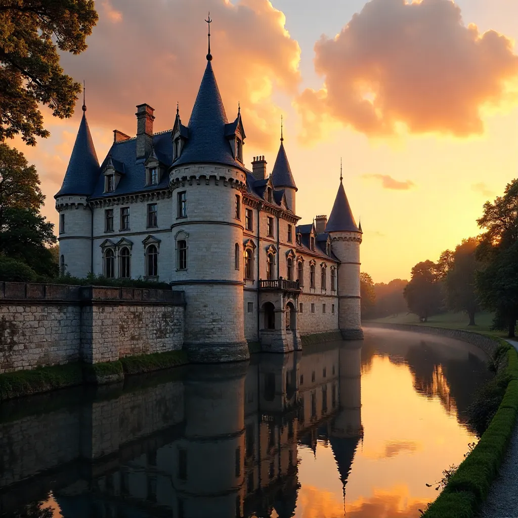 Sunset at Château de Le Lude: Elegant Loire Fortress