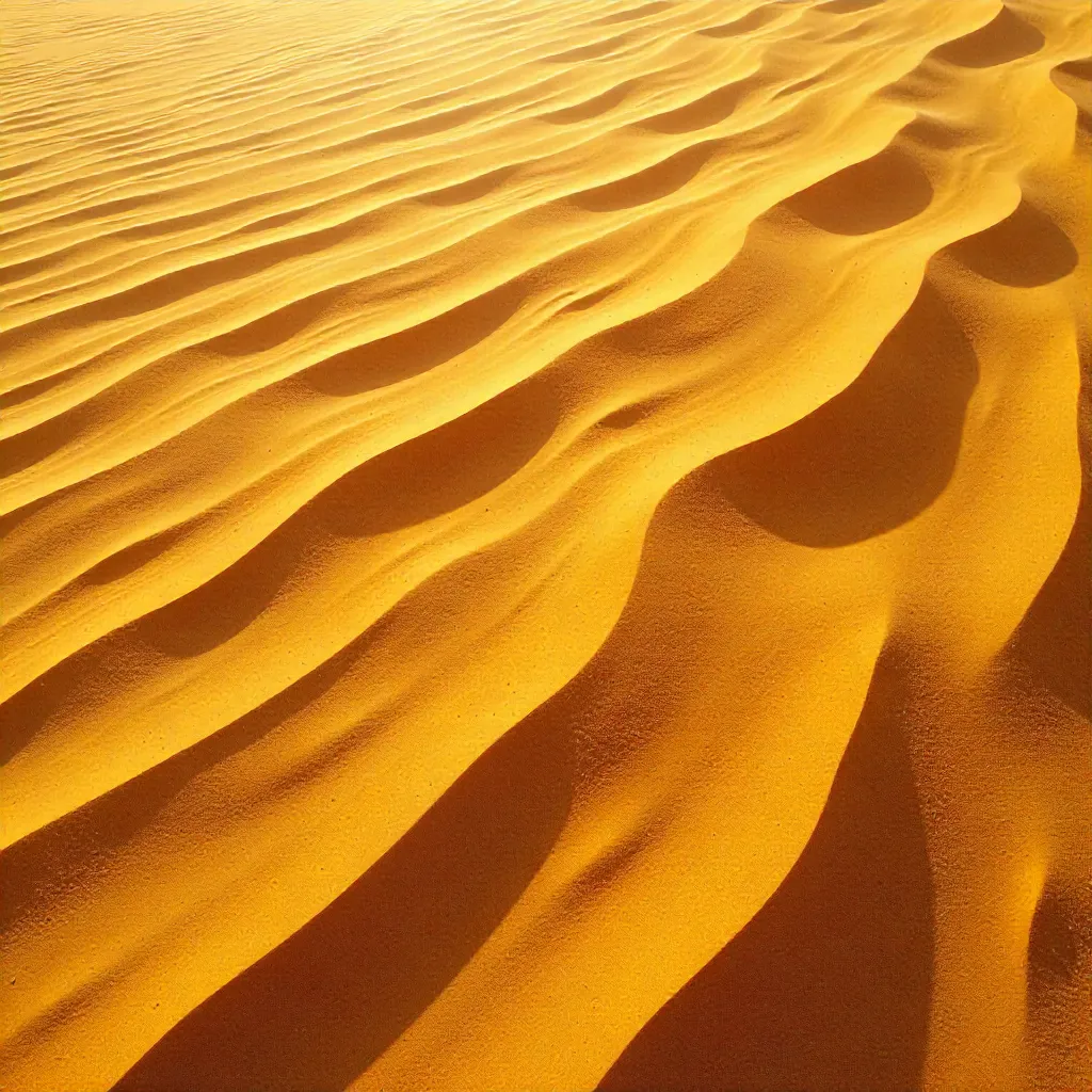Aerial Bright Sand Dunes in Wind