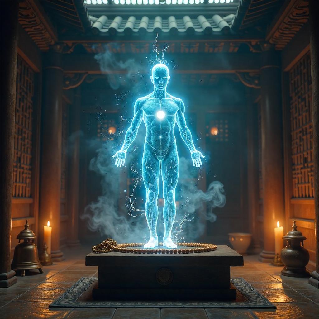 Luminous Energy Being in a Sacred Shrine