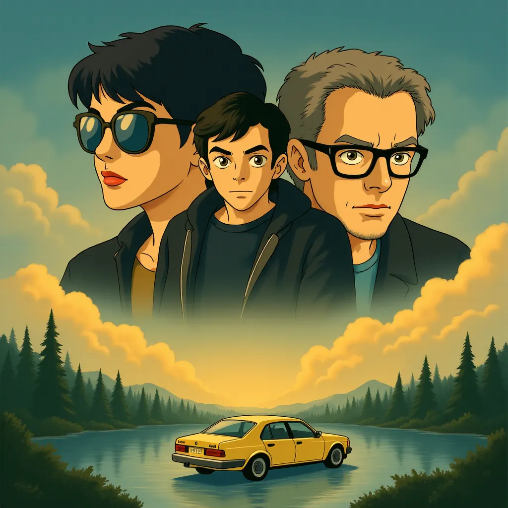 Jose Coronado, Bárbara Lennie, and Mario Casas in The Invisible Guest (2016) - Anime style