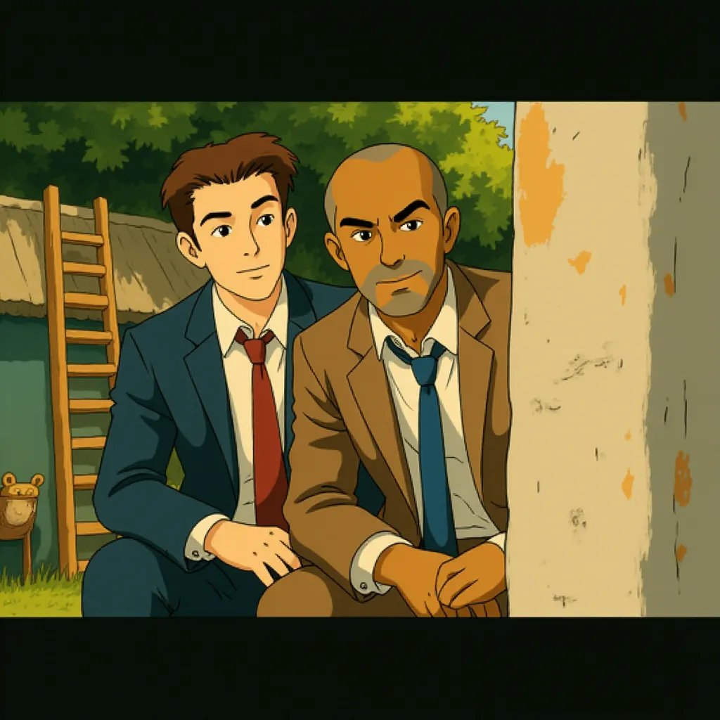 Idris Elba and John Cena in Heads of State (2025) - Ghibli style