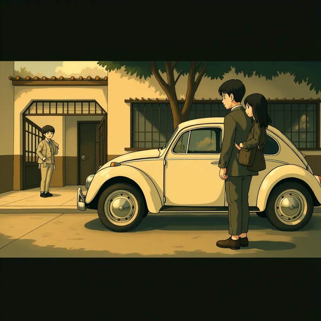 Marina de Tavira, Marco Graf, Yalitza Aparicio, and Fernando Grediaga in Roma (2018) - Anime style