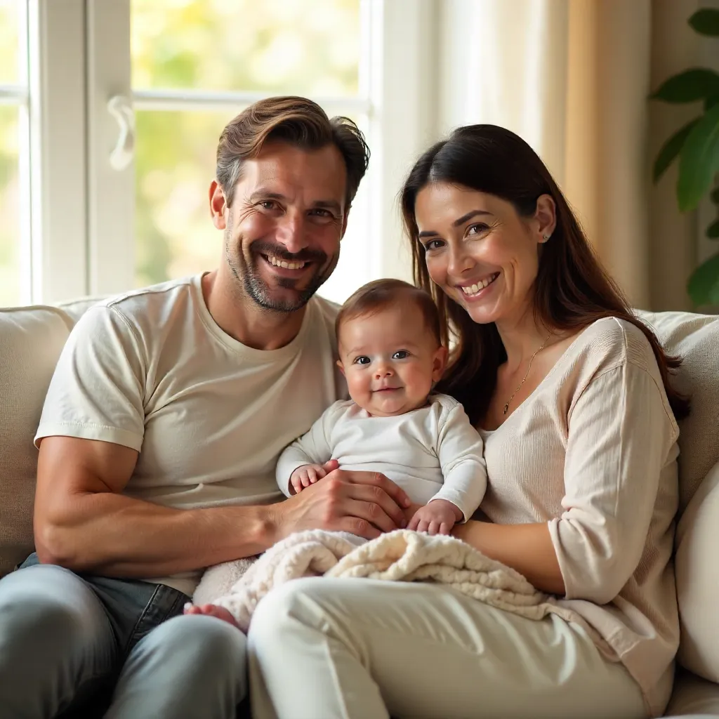 Cozy Family Portrait with Adorable Baby