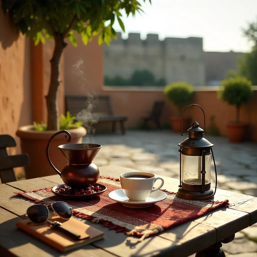 Sunlit Diyarbakır Coffee Table with Camera and Charm