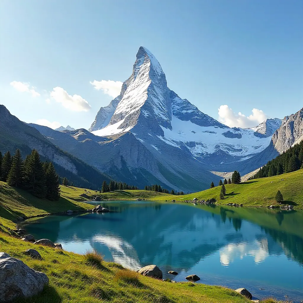 Matterhorn Majesty Under Clear Alpine Skies