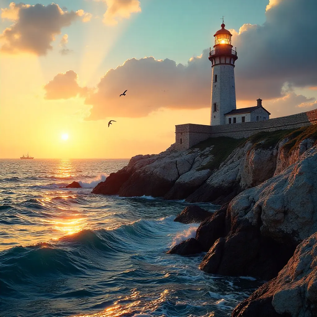 Stark Europa Point Lighthouse at Golden Hour