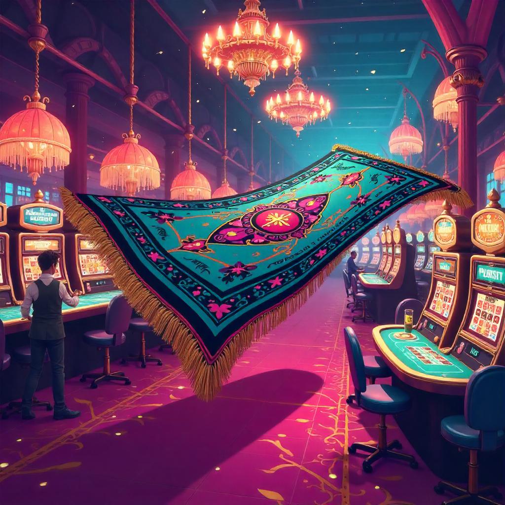 Flying Carpet in a Neon Cartoon Casino
