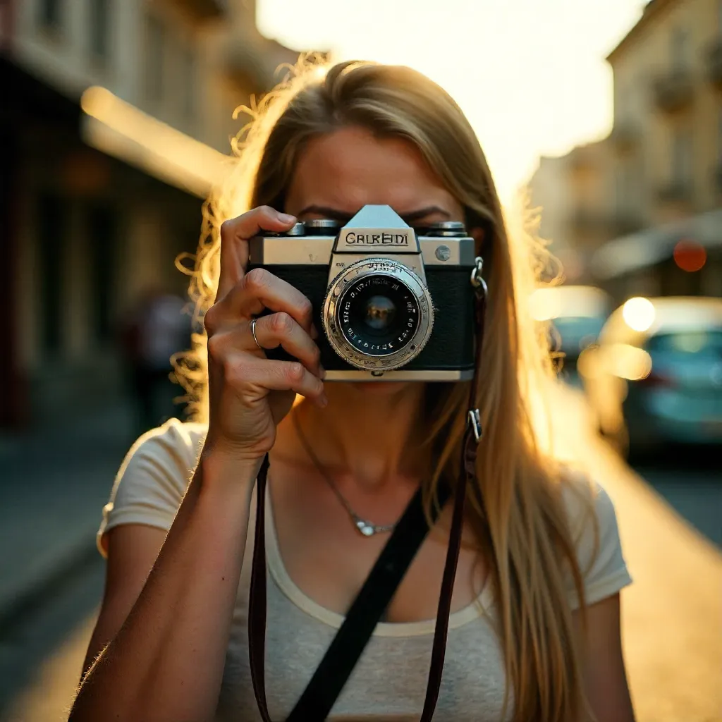 Holding a Vintage Camera to Capture a Timeless Moment