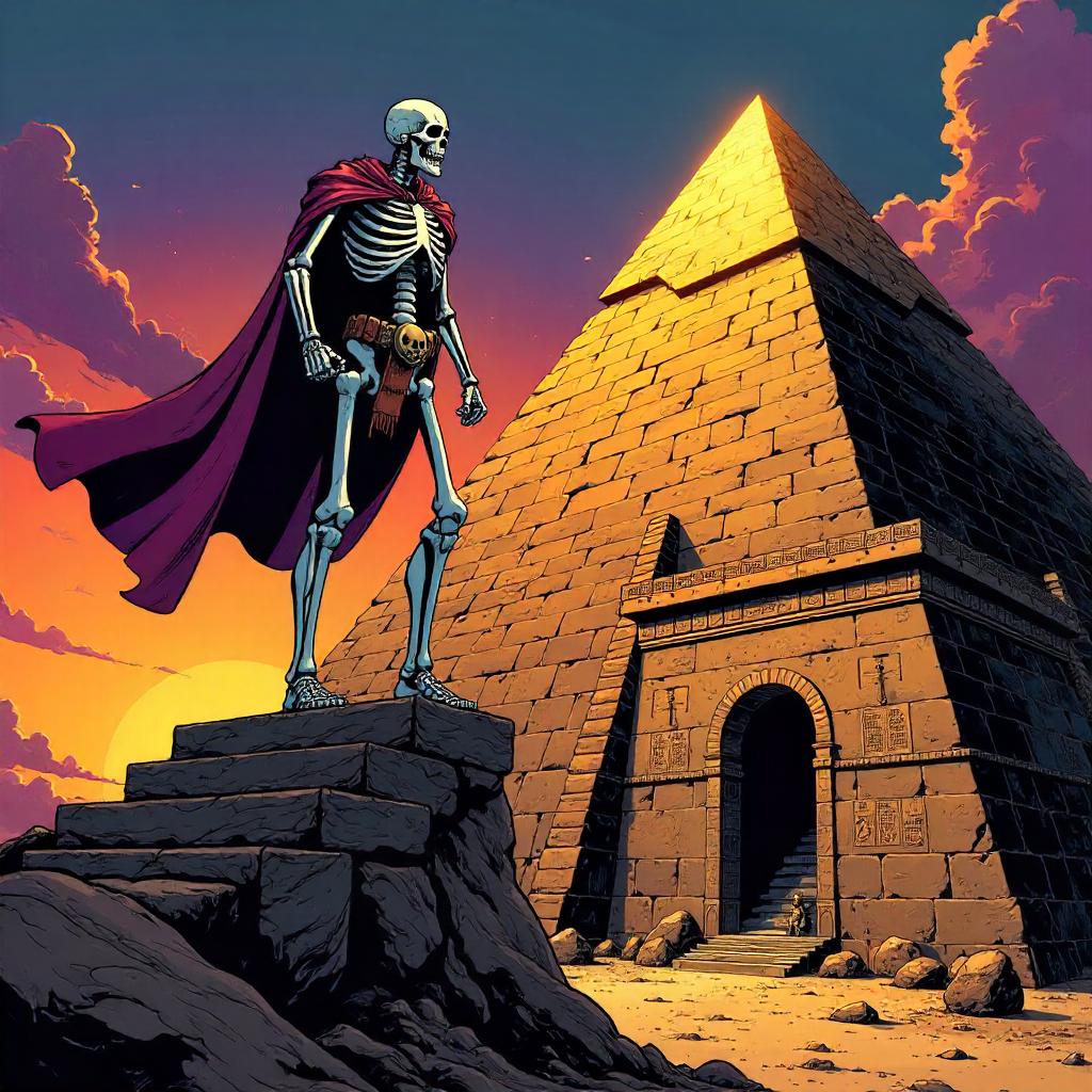 Skeleton in a Pyramid: Comic Book Portrait