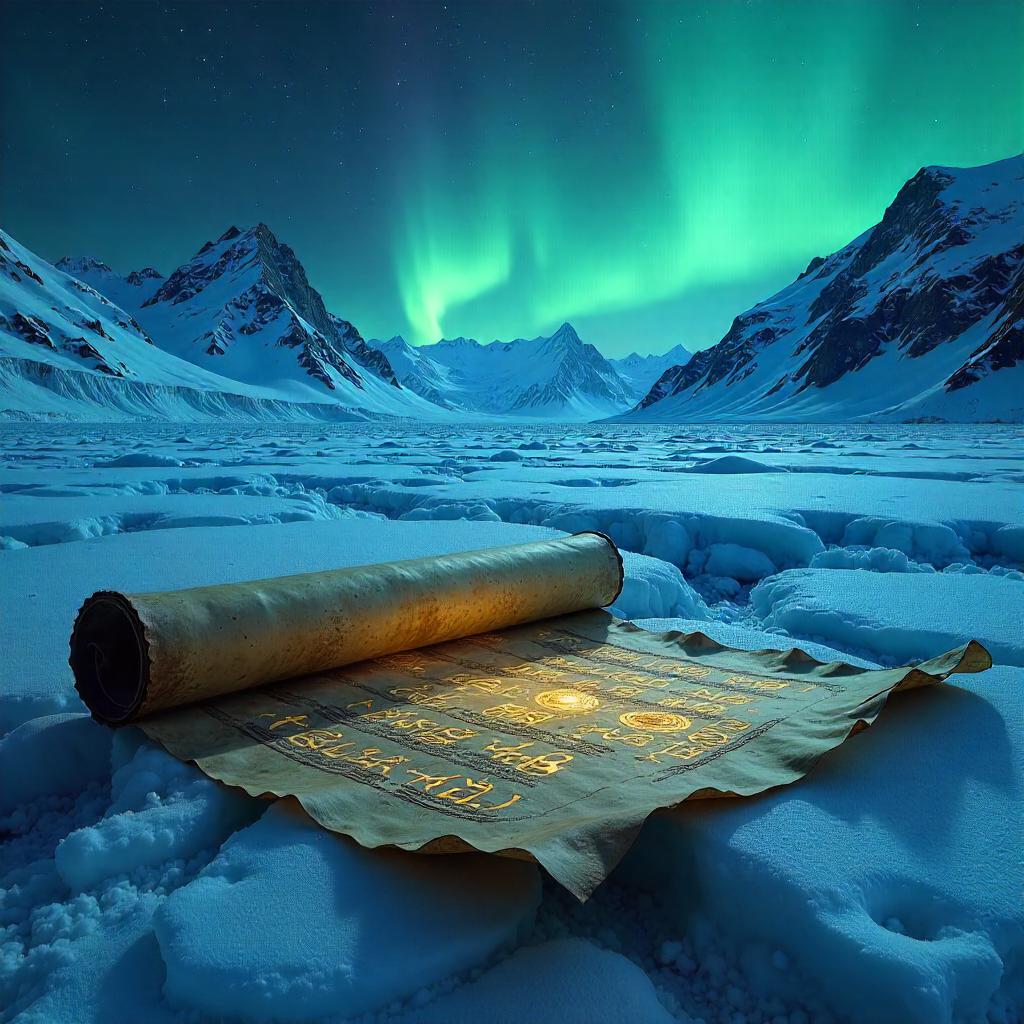 Ancient Scroll on a Glacier: Concept Art