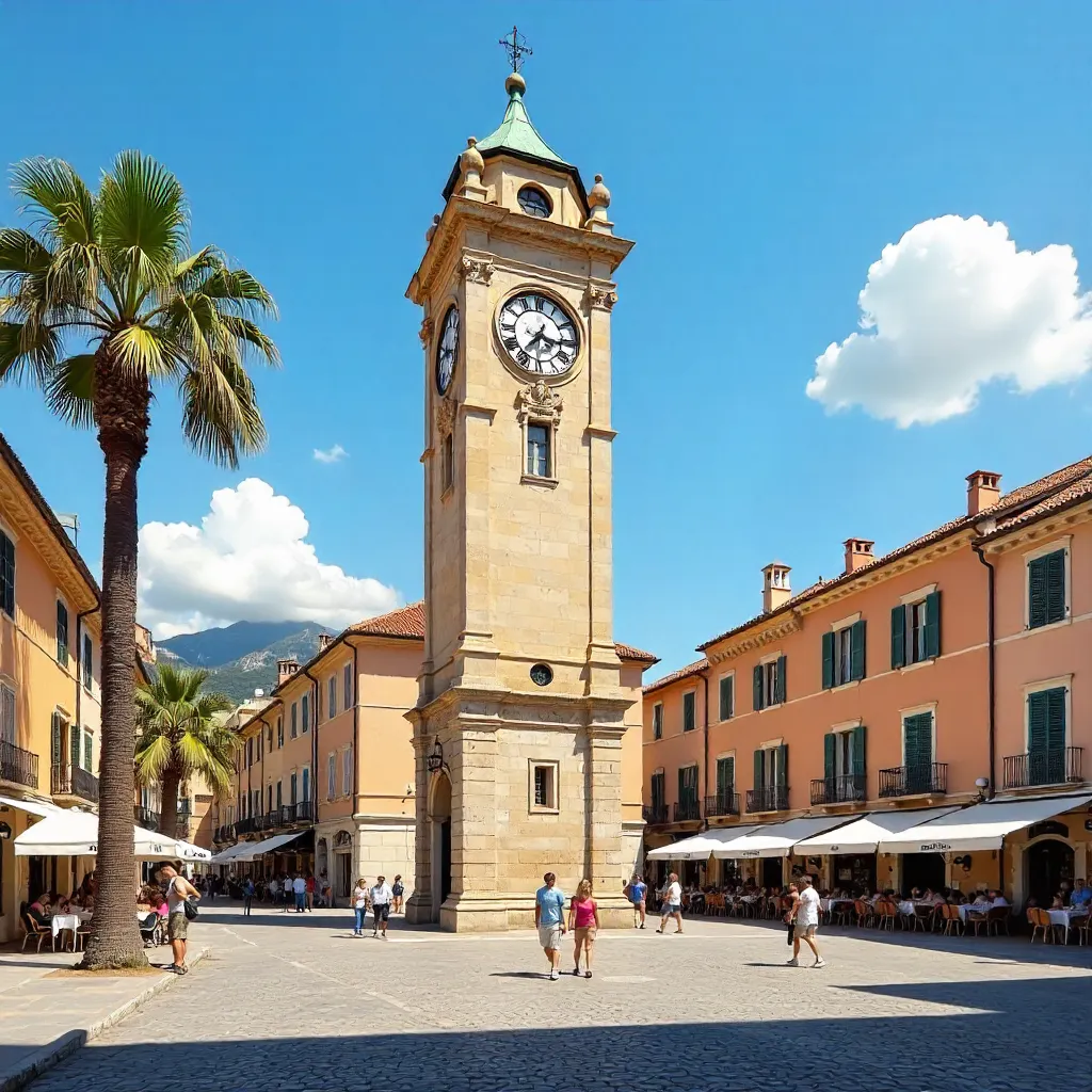 Azure Sky Over Nice Clock Tower