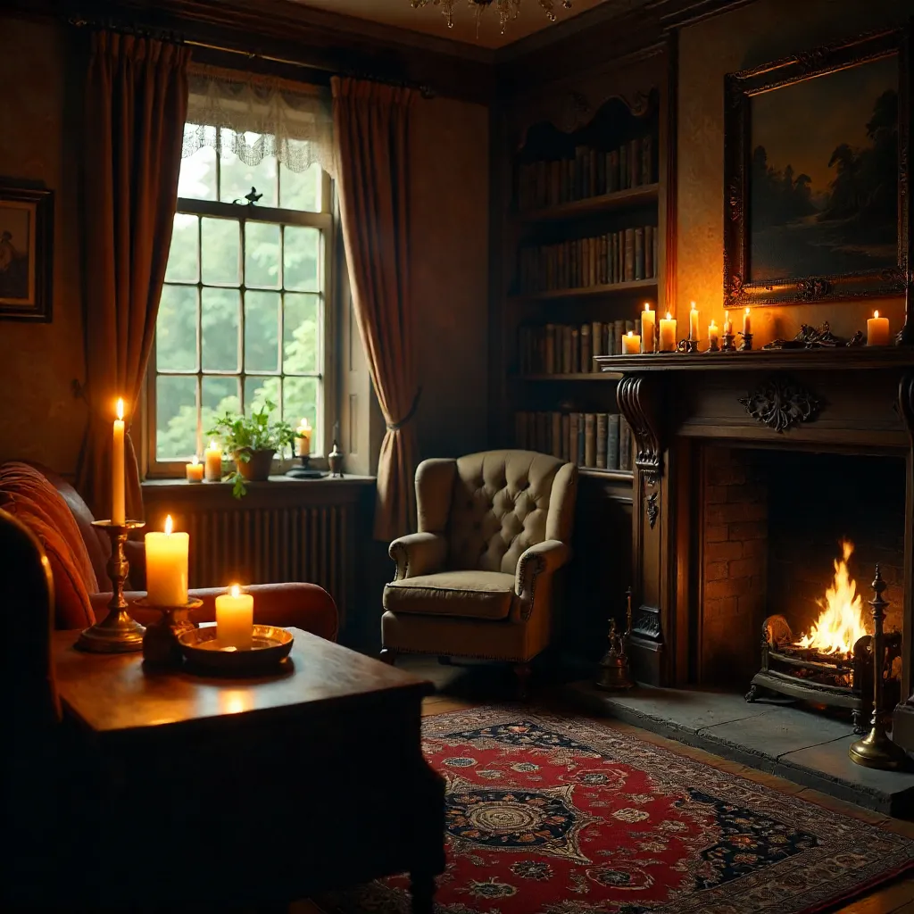Candlelit Nostalgia in a Vintage Room
