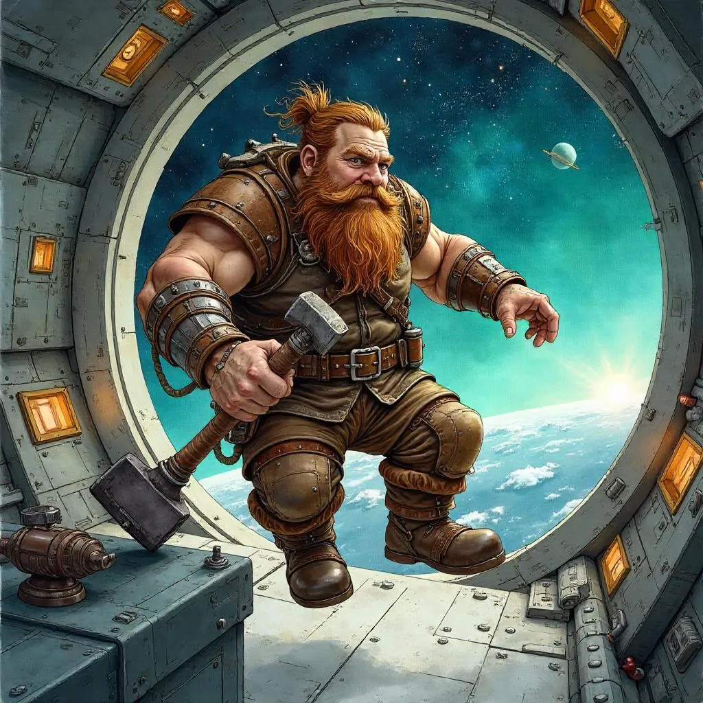 Dwarf in Zero Gravity: A Watercolor Odyssey