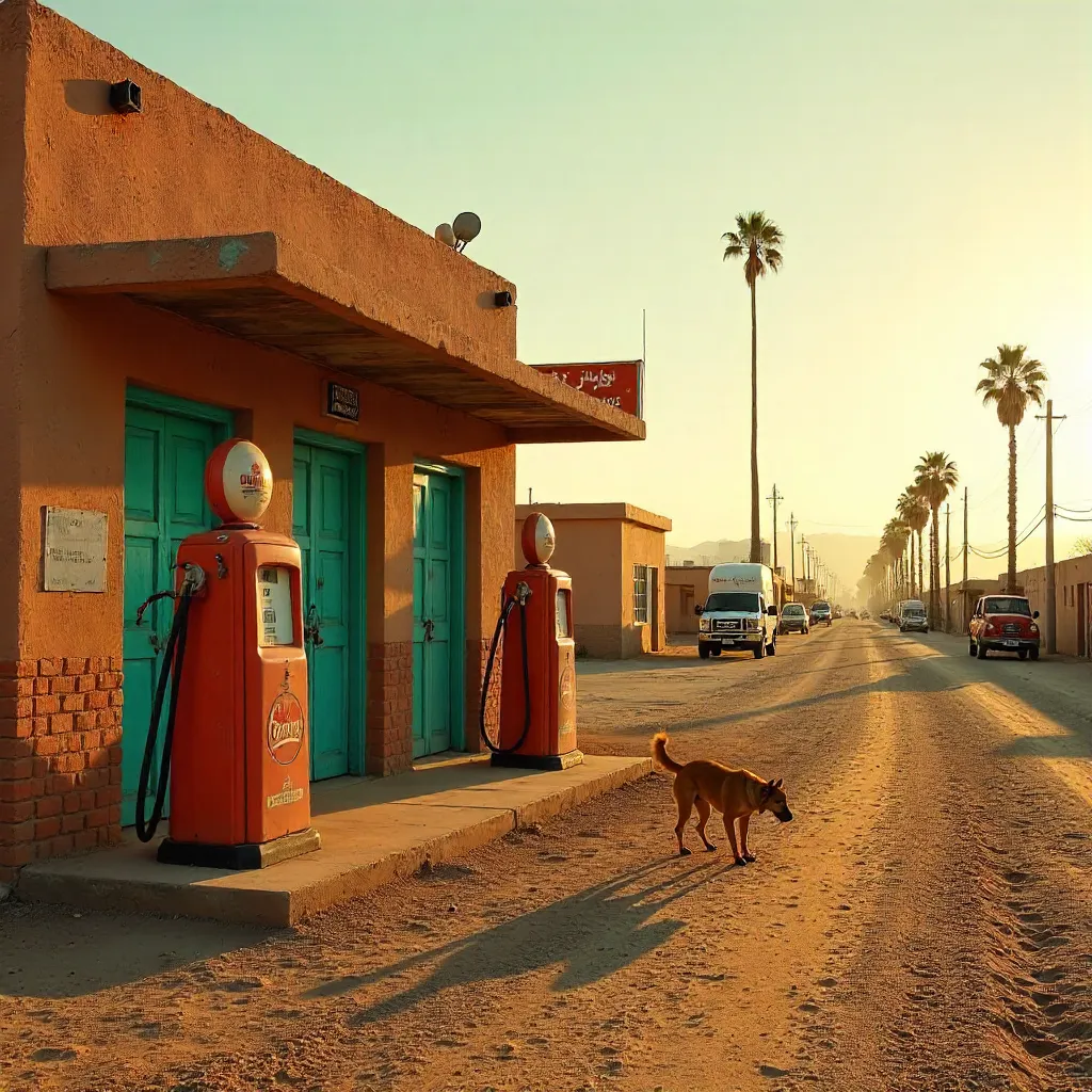 Vintage Gas Station in Ouarzazate Film Oasis