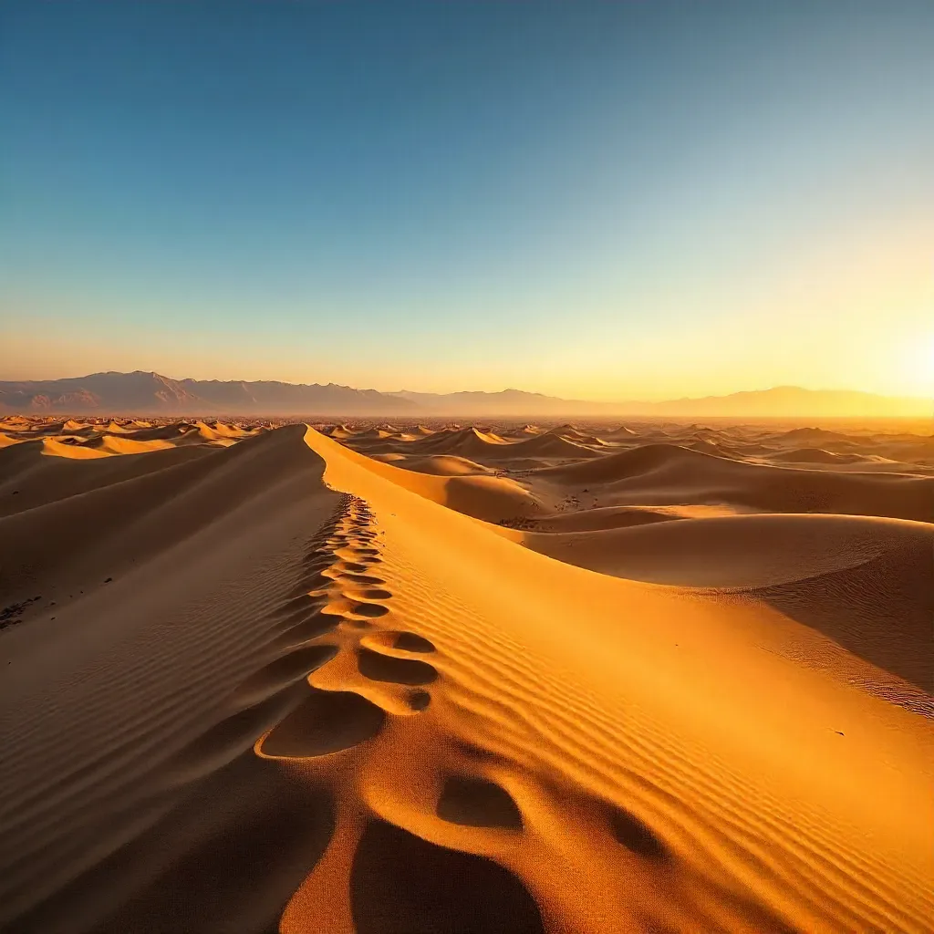 Golden Dunes of Kashan: Serene Desert Vista