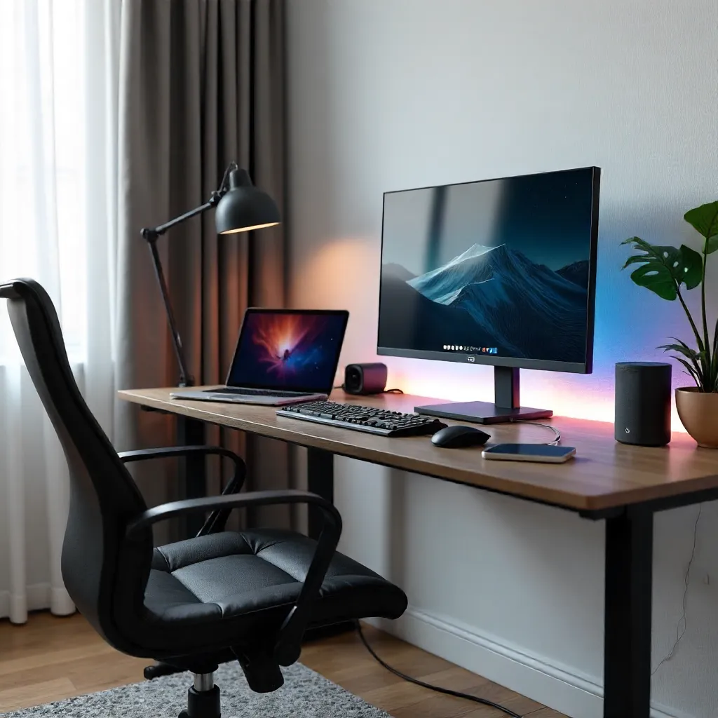 Sleek Home Office: Tech-Savvy Workspace