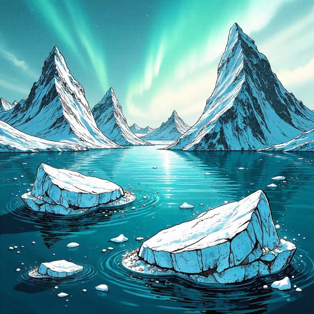 Comic Ice: Crystalline Battles Among Icebergs