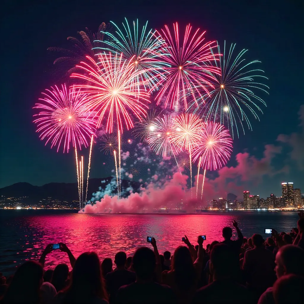 Spectacular Night Sky Fireworks Celebration