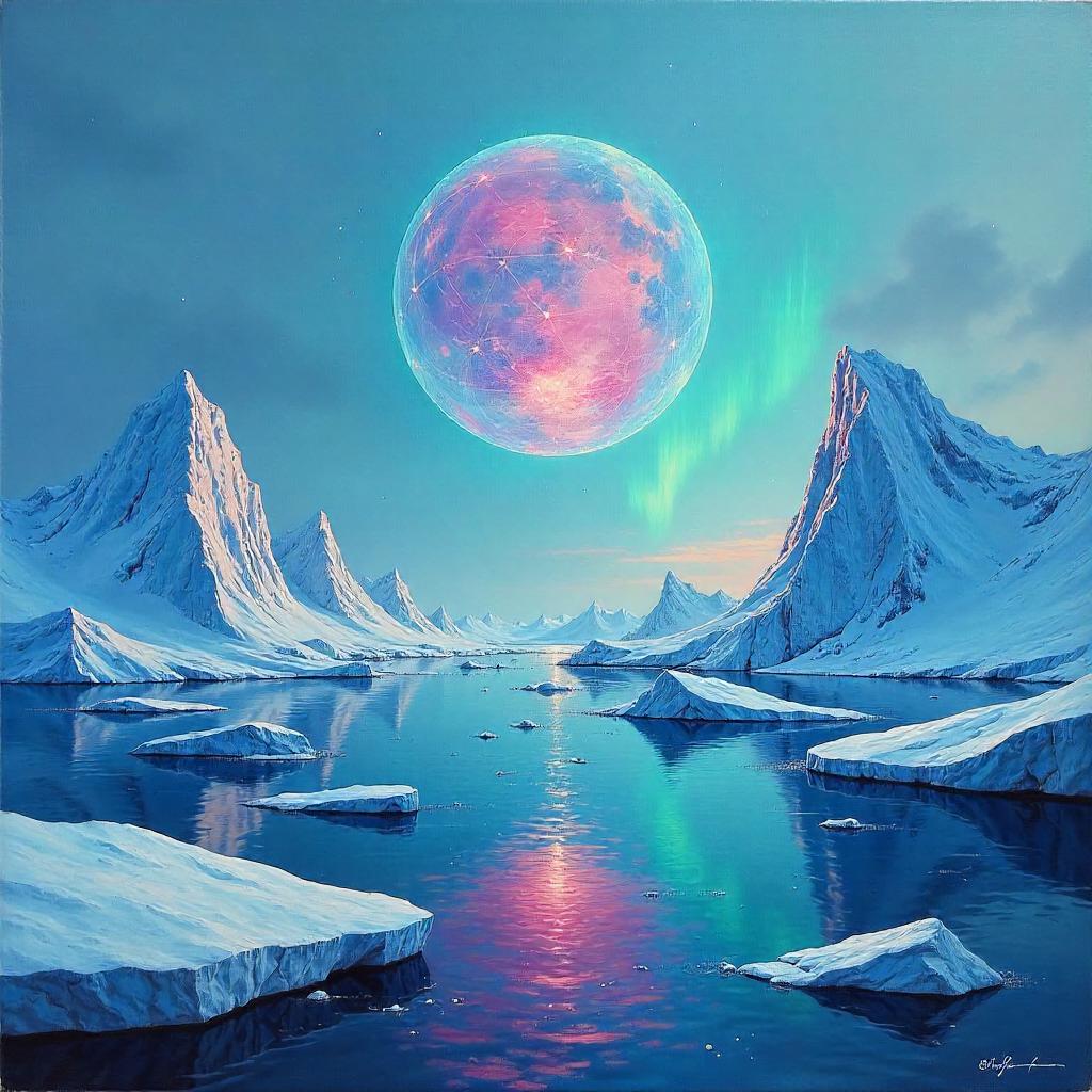 Hologram Among Icebergs: An Arctic Oil Painting