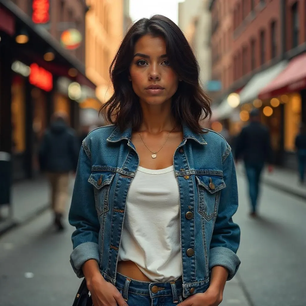 Photorealistic Latina on a City Street
