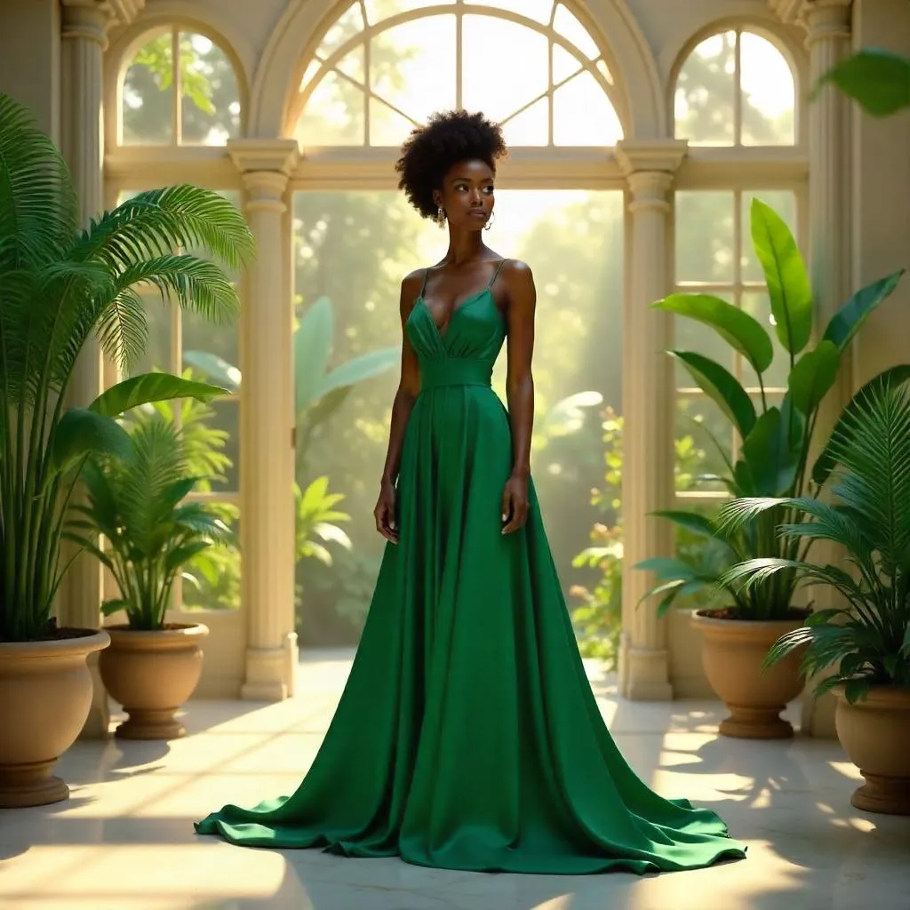 Sunlit Conservatory Portrait: 3D Render