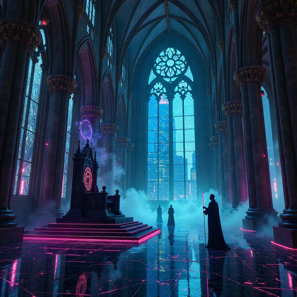 Neon Cathedral: Throne Room of the Future