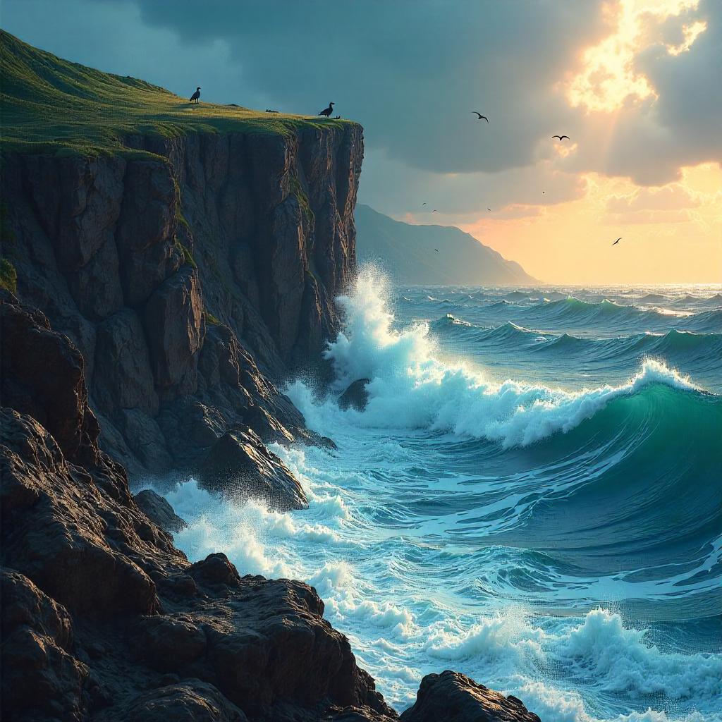 Ocean on a Rocky Outcrop: Digital Seascape