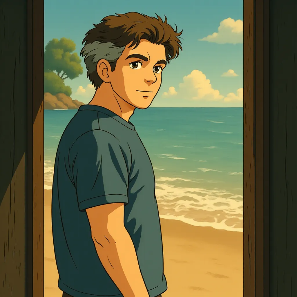 George Clooney in The Descendants (2011) - Anime style