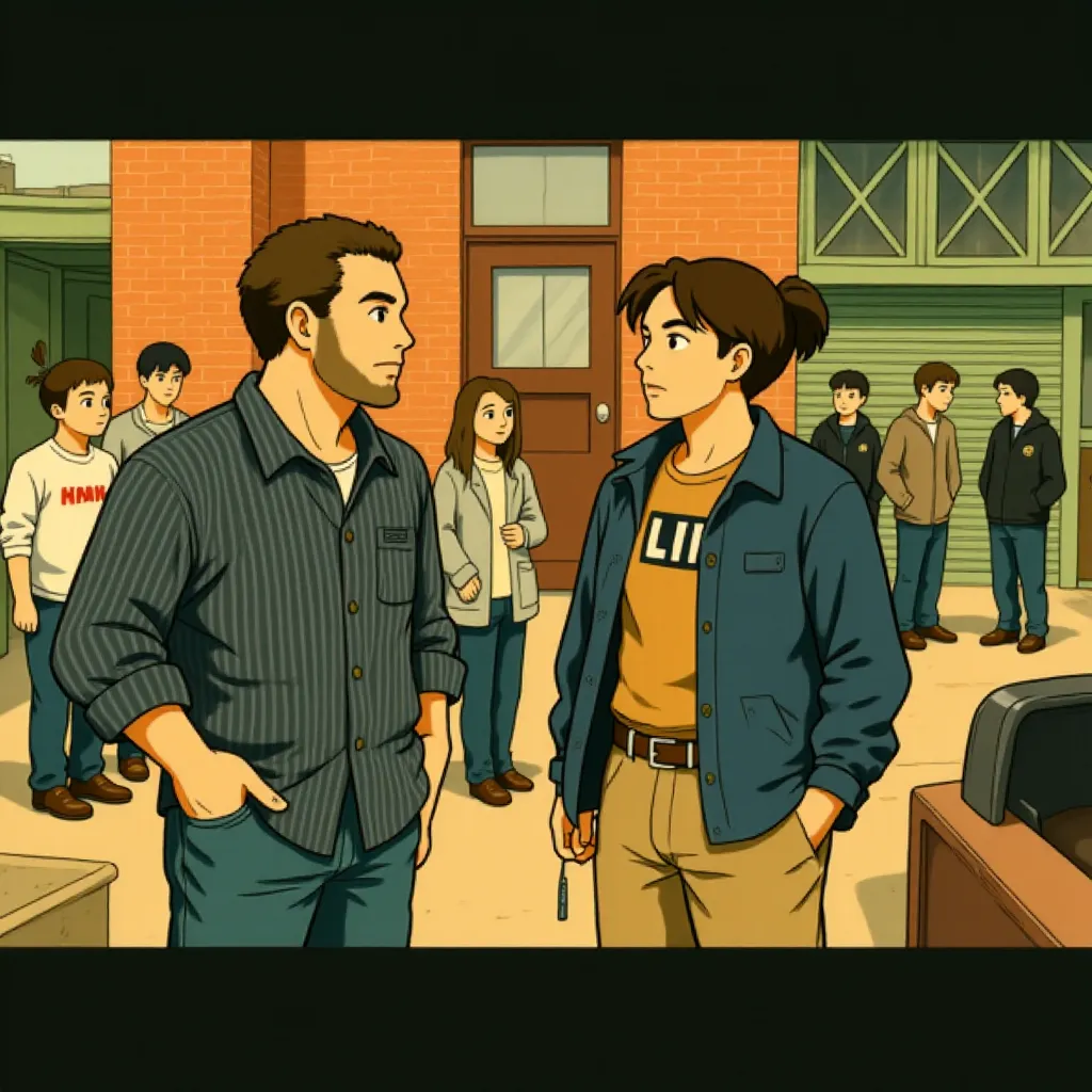 Jon Hamm and Graham King in The Town (2010) - Anime style