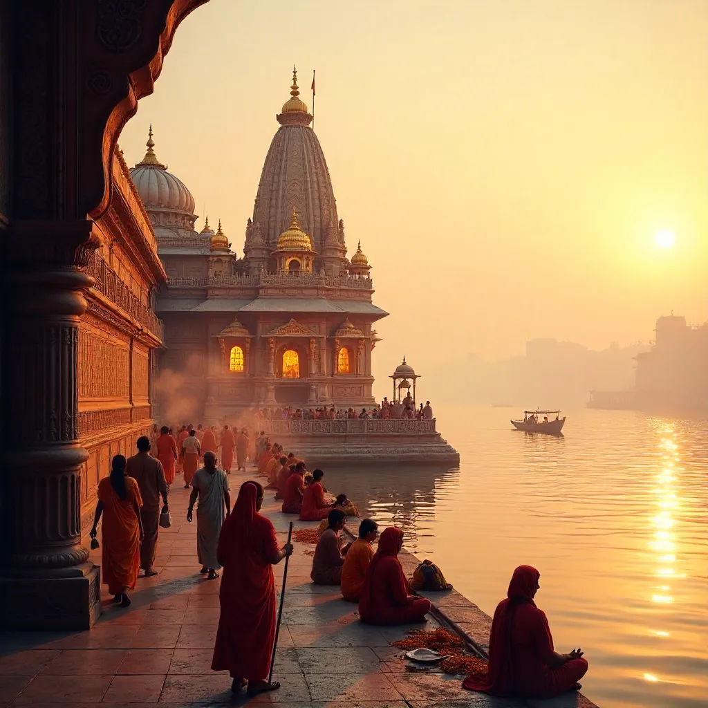Golden Hour View of Kashi Vishwanath Temple