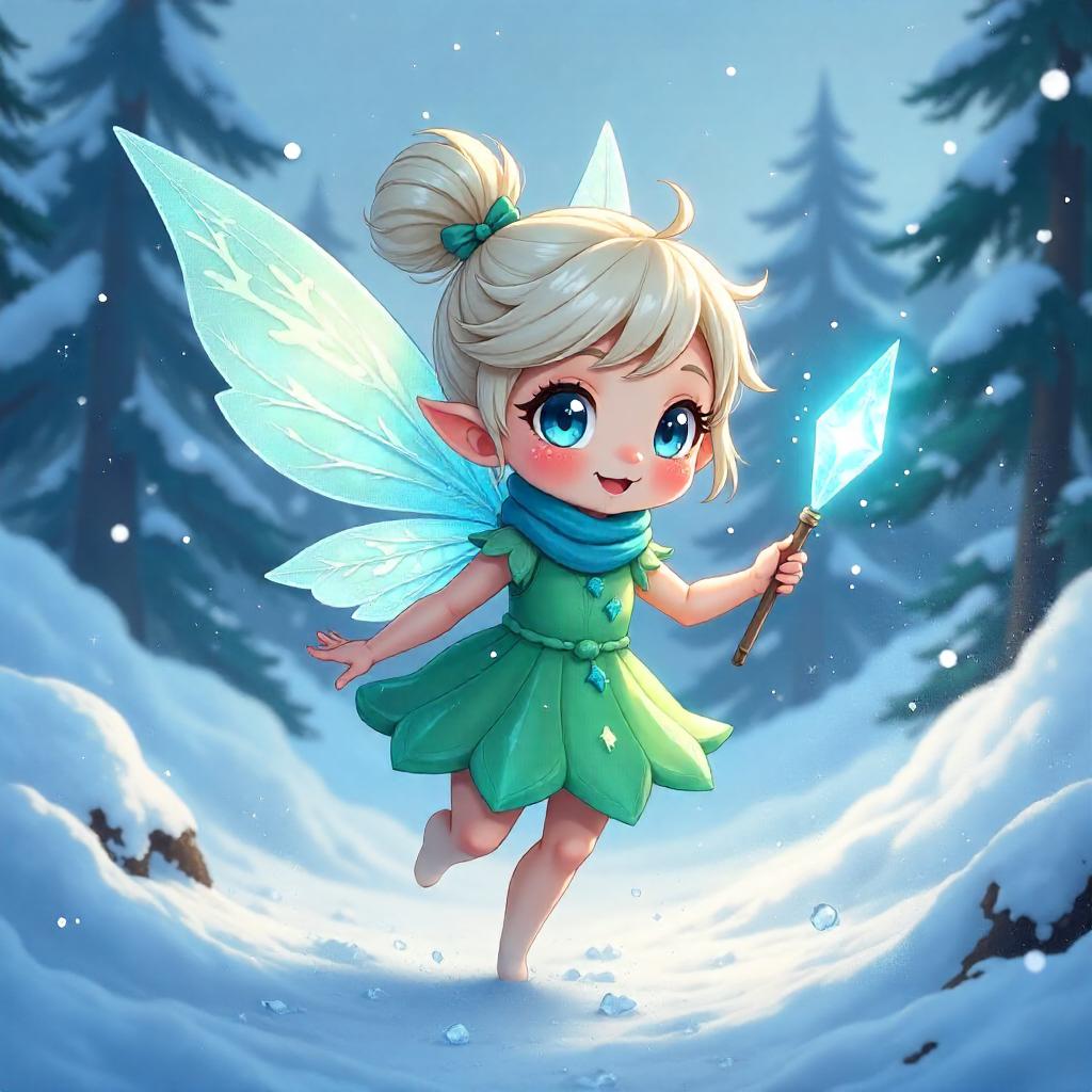 Pixie in a Blizzard: Anime Frost Sprite