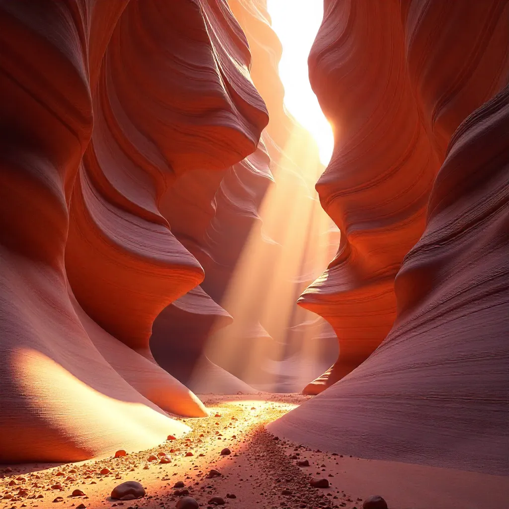 Vibrant Sandstone Waves in Antelope Canyon Light