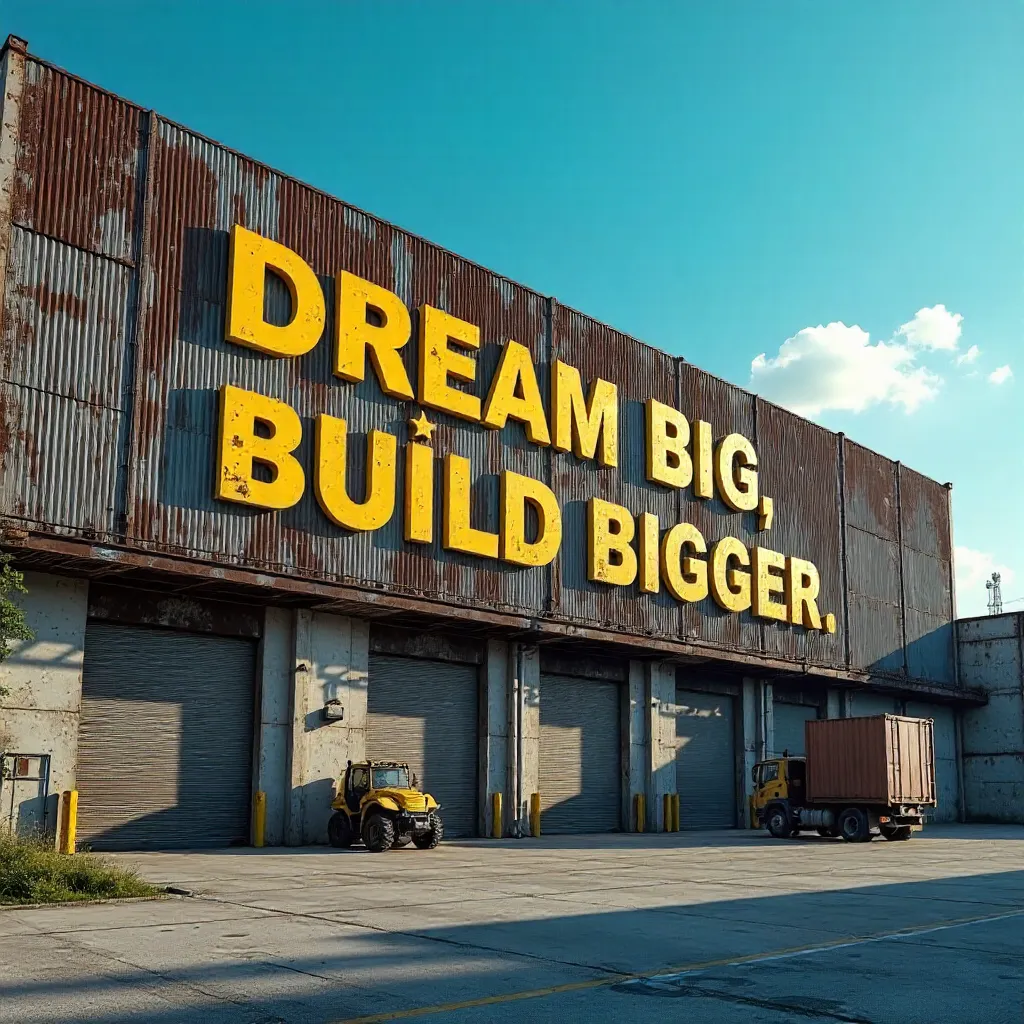 Bold Quote on Massive Industrial Building