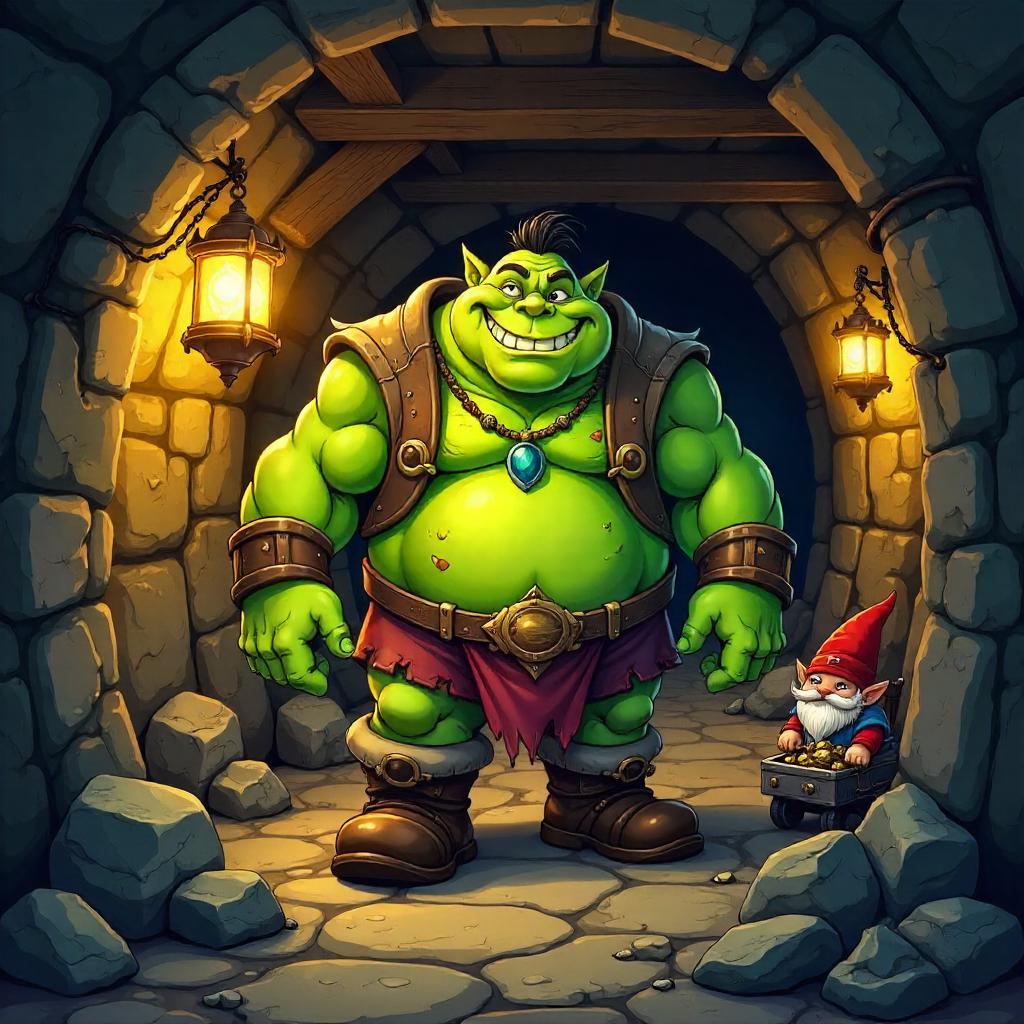 Ogre in a Dwarf Mine: Cartoon Adventure