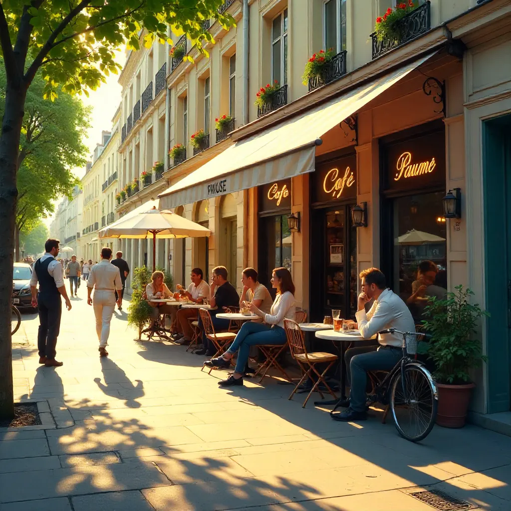 Shadows at Cafe Paume on a Warm Afternoon
