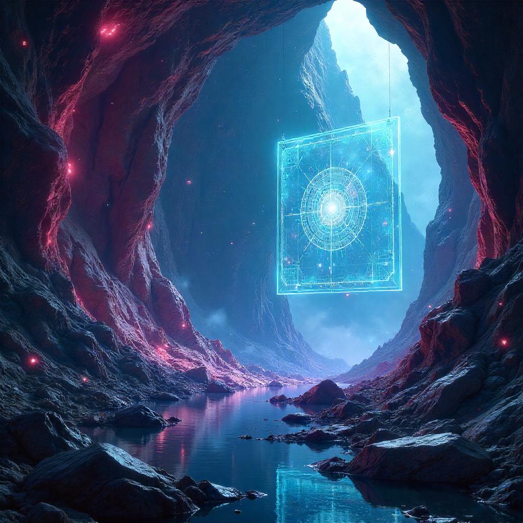 Holographic Vision in a Crystalline Cavern - Concept Art