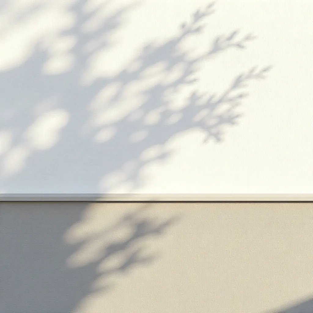 Subtle Tree Shadows on a Two-Tone Wall