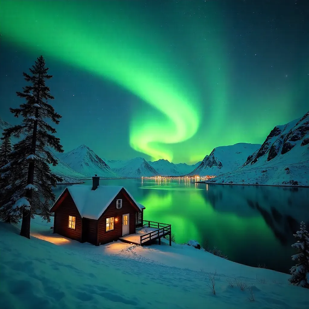 Aurora Over Tromsø: Mesmerizing Green Dance