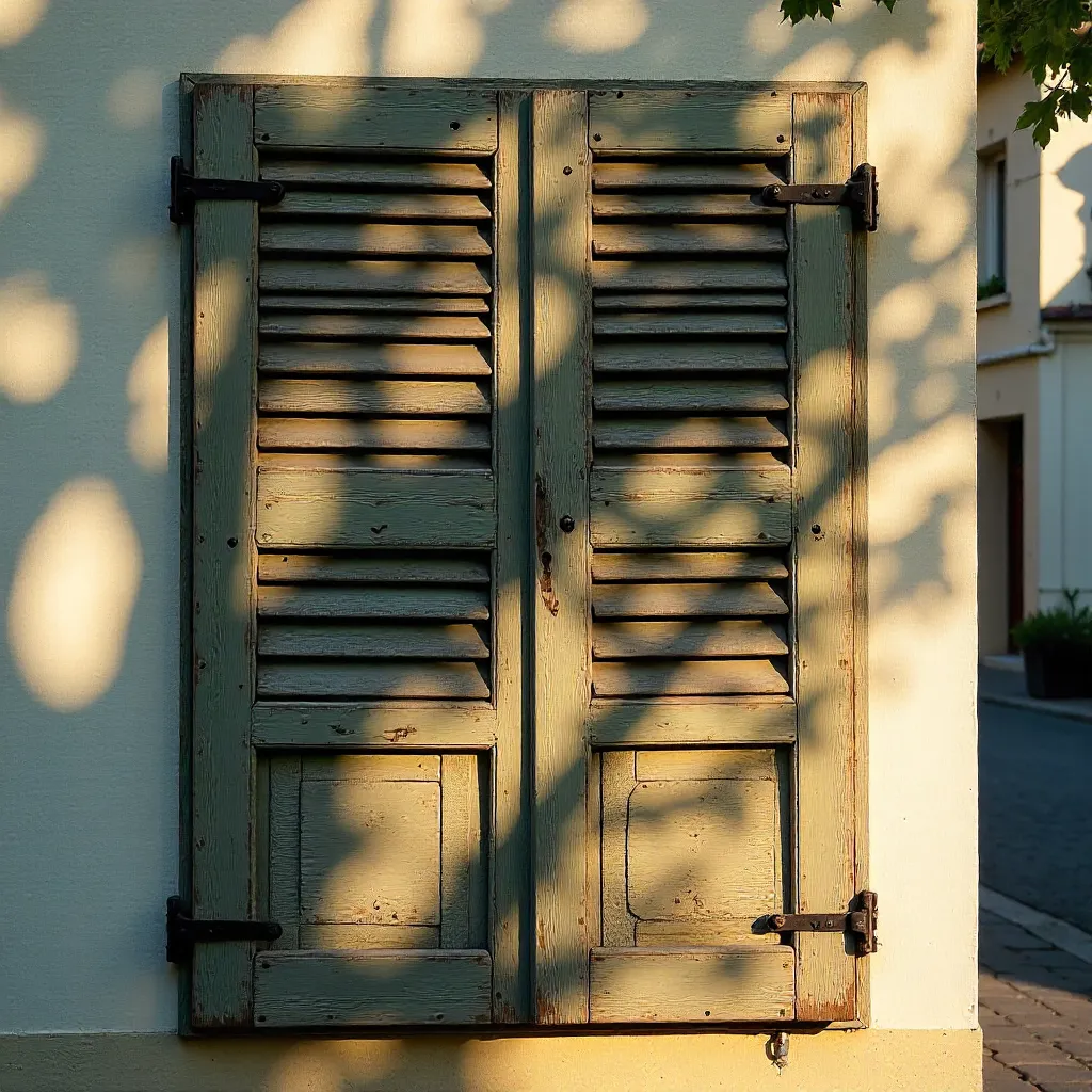 Shadow of a Tree on a Compiègne Window Shutter