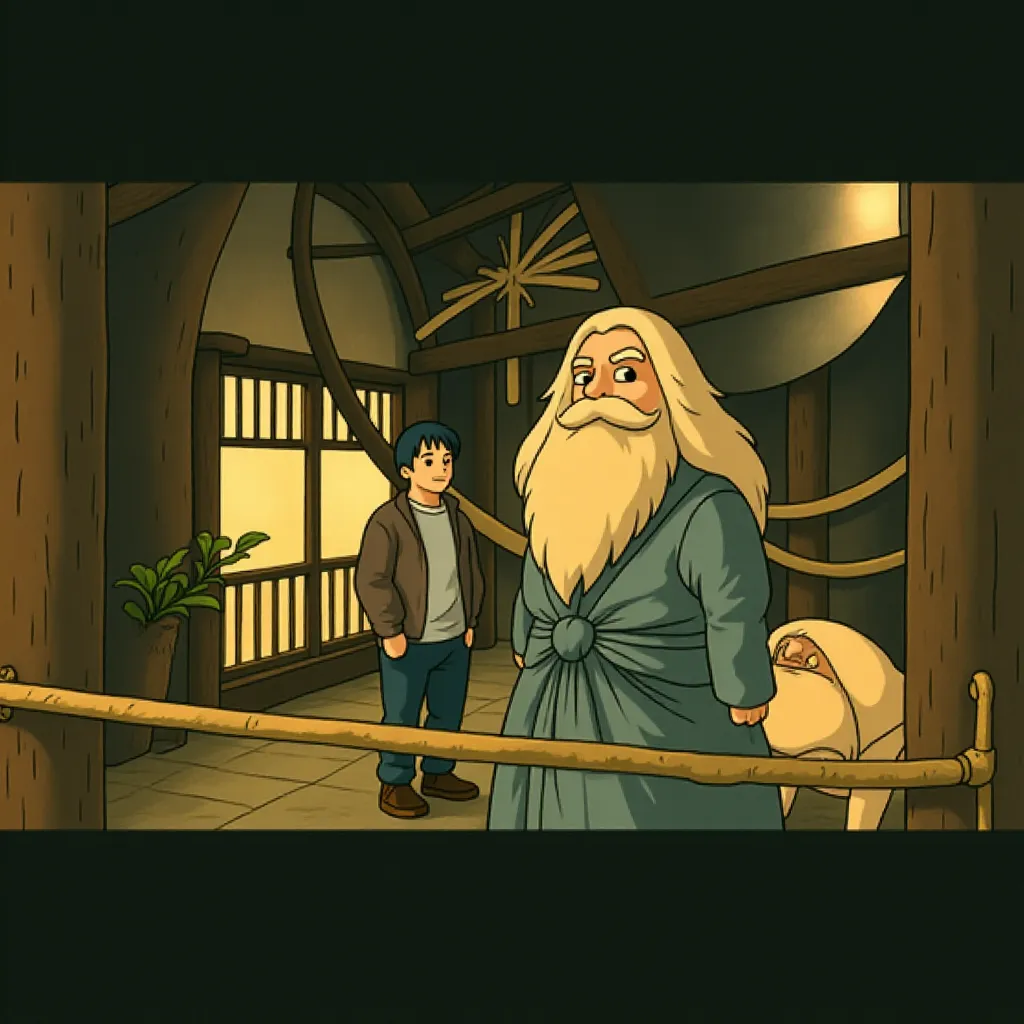 Michael Gambon and Daniel Radcliffe in Harry Potter and the Half-Blood Prince (2009) - Anime style